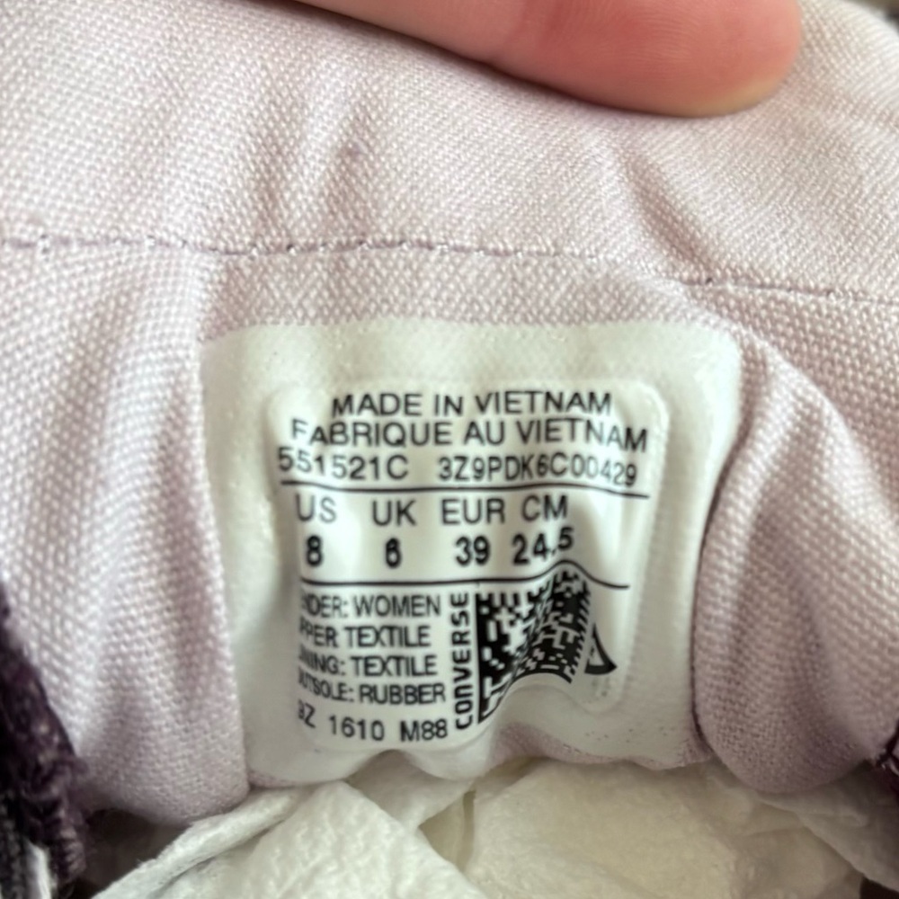 Converse All Star Low Top Purple Sneakers Women’s Size 8 - Picture 10 of 10